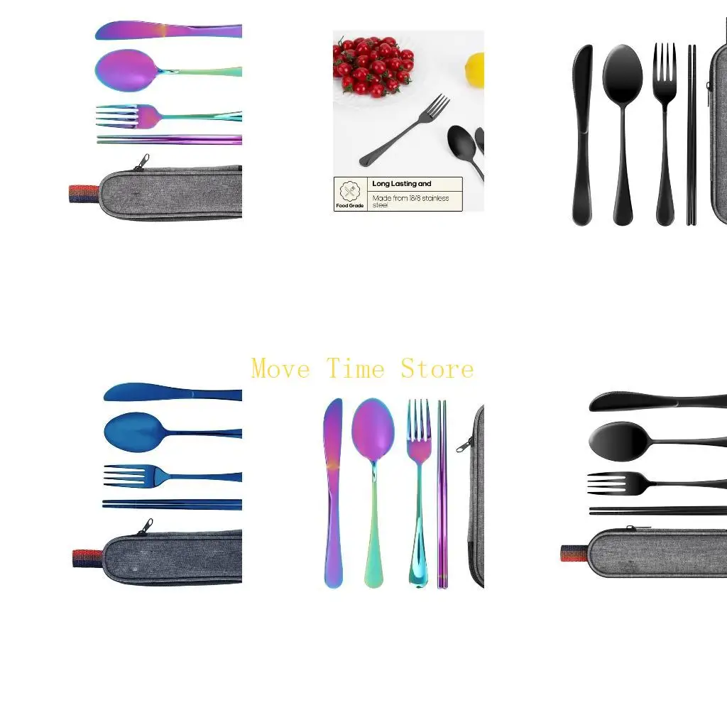 

92ME Stainless Steel Camping Utensils Set Compacts Light weight Travel Cutlery