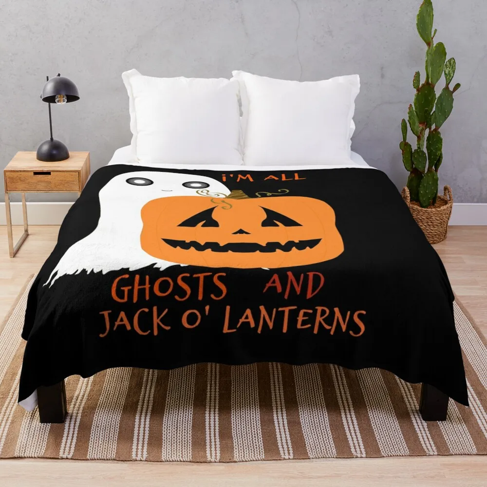 I'm All Ghosts and Jack o' Lanterns Throw Blanket Luxury St Bed covers sofa bed Blankets