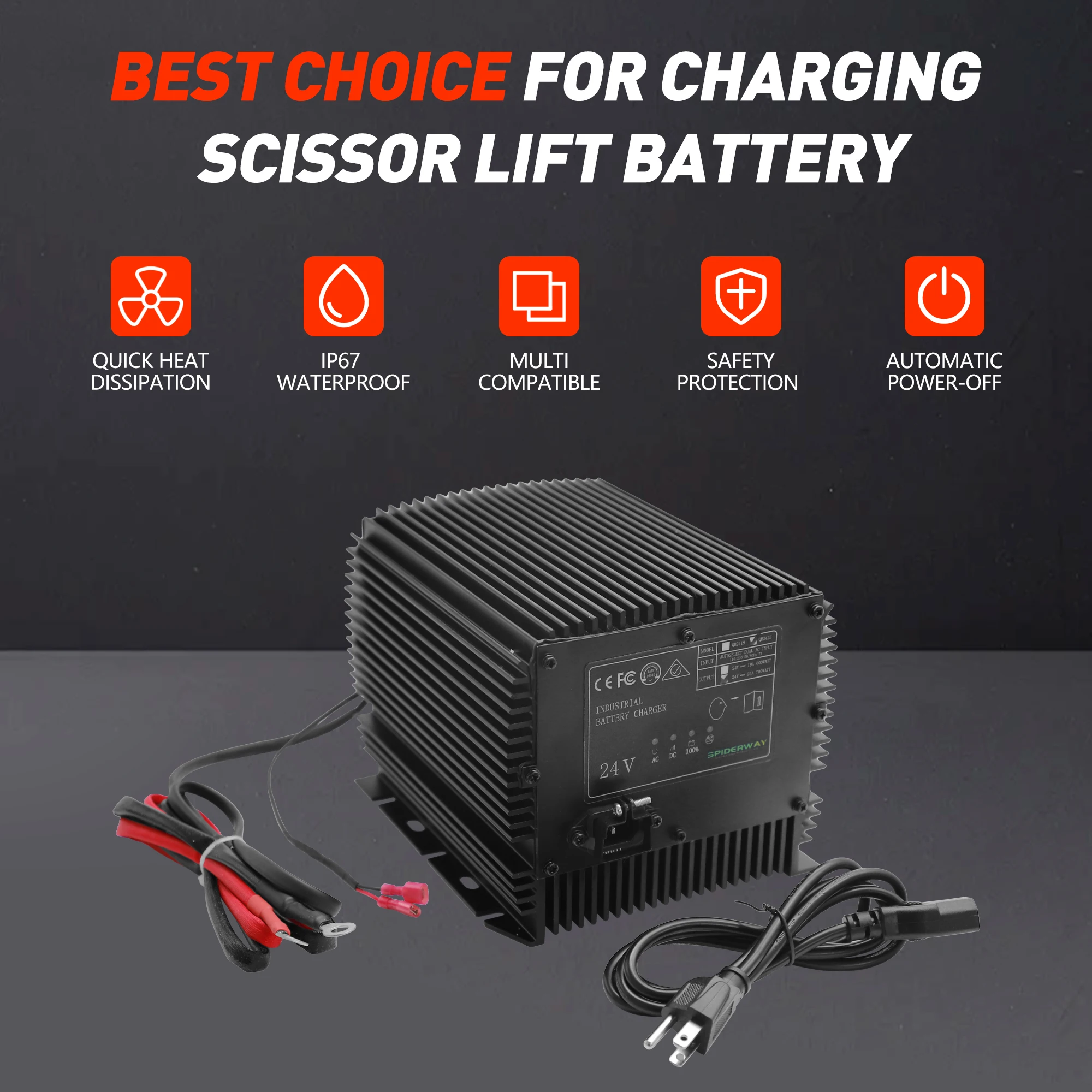 

Зарядное устройство для аккумуляторов 24В 25А 171047 90799 063944-001 для подъемников Skyjack MEC