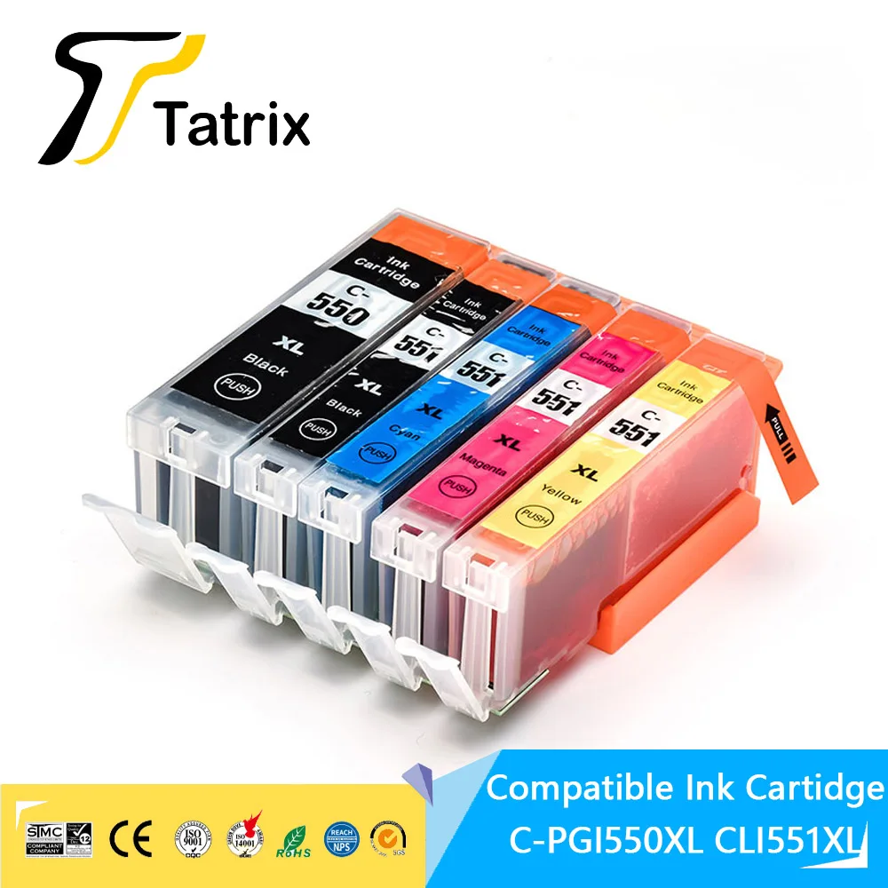 For Canon 550 551 PGI 550xl CLI 551XL Compatible Ink Cartridge For Canon PIXMA MG5450/MG5550/MG5650/MG6450/MG6650/Ip7250 Printer