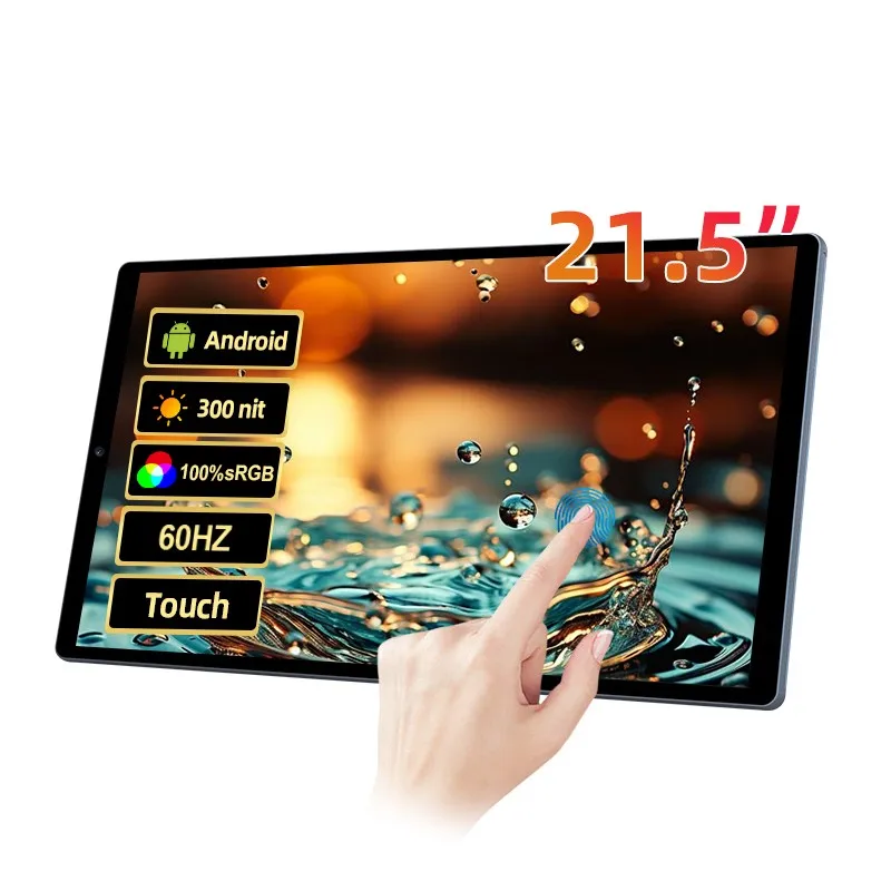 Monitor Portabel 21,5 Inci Android 15 Tablet Pintar Layar Sentuh Interaktif Monitor Ritel