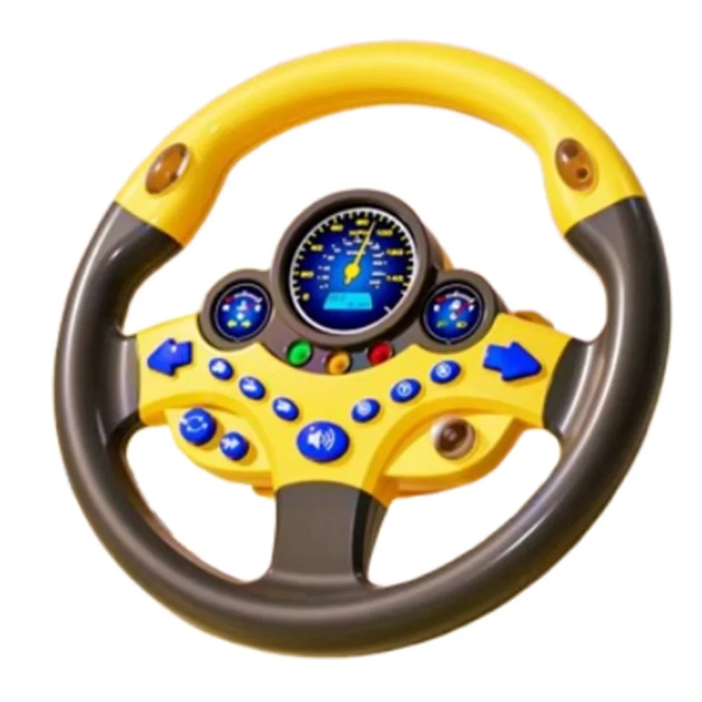 Creative Steering Wheel 360° Rotation Funny Simulate Driving Car Electric Light Sound Traceless Sticker Driving Simulator