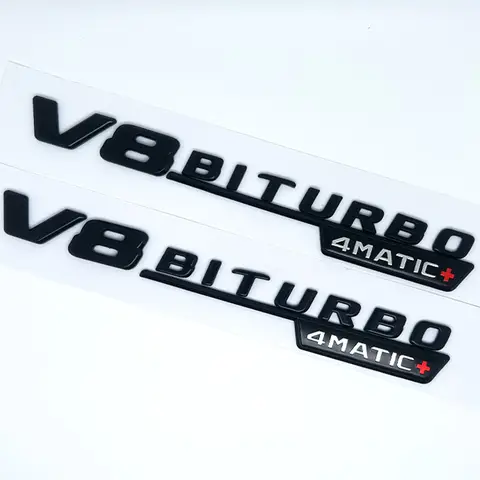 Car Fender Side Emblem V8 Biturbo 4matic Logo For Mercedes C63S W205 E63S W213 S63 W222 GLC63S X253 GLE63S W167 AMG Accessories 8 best sales wv logo - №4