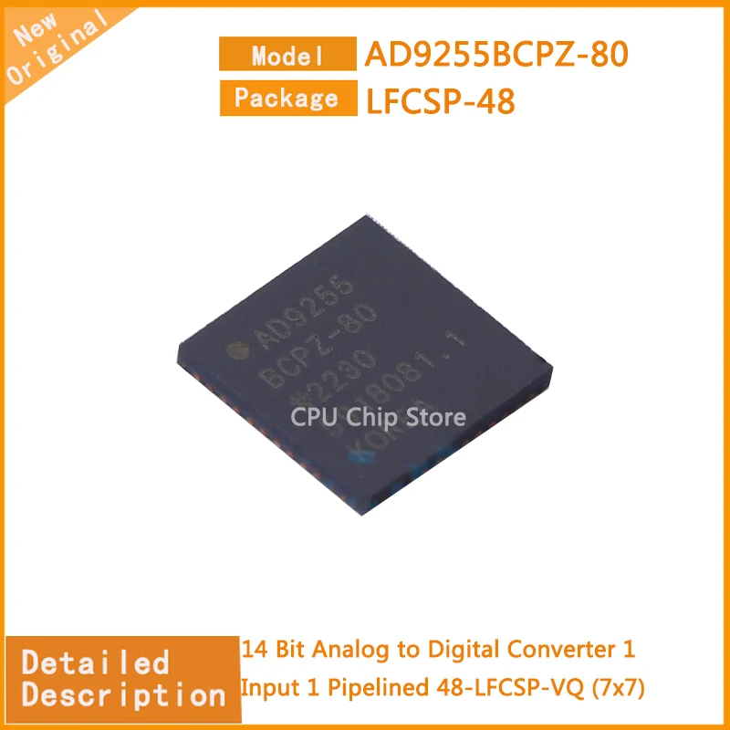 

1~5Pcs New Original AD9255BCPZ-80 AD9255BCPZ 14 Bit Analog to Digital Converter 1 Input 1 Pipelined 48-LFCSP-VQ (7x7)