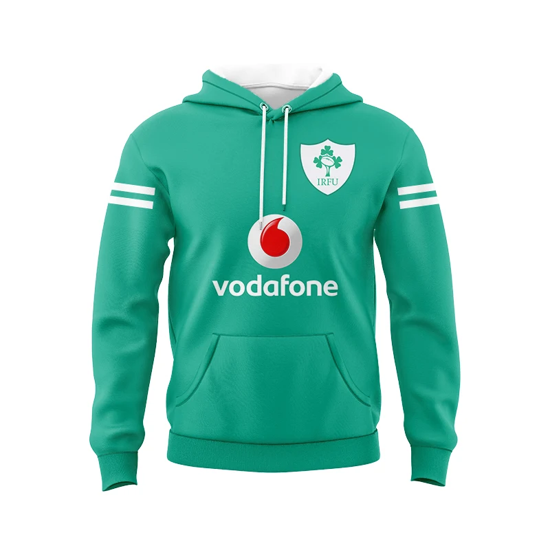 2023 Irish Rugby Home and Away Rugby Training Jerseys Hoodies 3D Printed Comfortable Casual Sports Pullover Shopping Travel