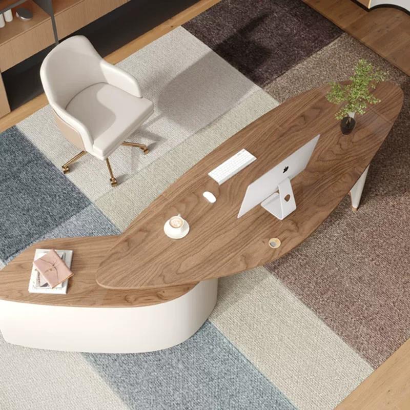 Aesthetic Design Office Desk Nordic Luxury Computer Modern Wooden Office Desk Long Minimalist Escrivaninha Trendy Furniture - view 5