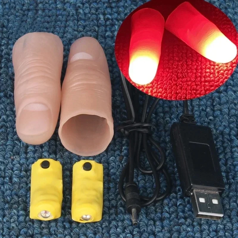 Professional Light-Pair Set ( Red/White & Four Colors ) Magic Tricks Gimmick Super Thumb Light Magia Props Stage Magie Illusions