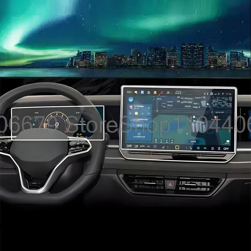 Gehärtetes Glas Displayschutzfolie für Volkswagen VW TAYRON 2026 2025 12,9 Zoll oder 15 Zoll Autoradio GPS-Navigation Instrument