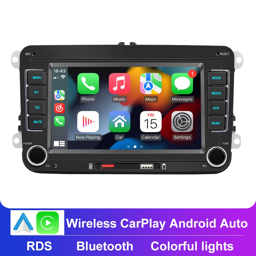 2-Din-Autoradio für Volkswagen Skoda Octavia Golf 5 6 Touran Passat Polo Jetta Android 14 Auto-Multimedia-Player GPS WiFi Carplay