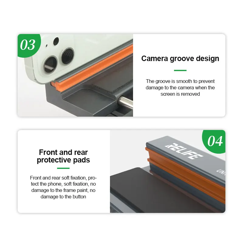 Relife RL-601S plus 2 in 1 Universal-Handy hitze freie Bildschirm rückseitige Abdeckung Demontage Trennung 360 Rotation Reparatur vorrichtung – Detail 16