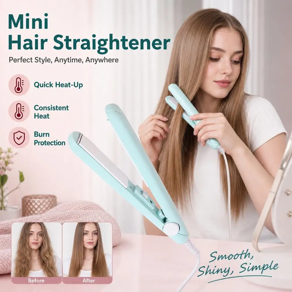 Hair Straightener for Hair Mini Flat Iron Styling Tools & Appliances Brush Beard Salon Hair Curler Professional Hot Comb ﻿