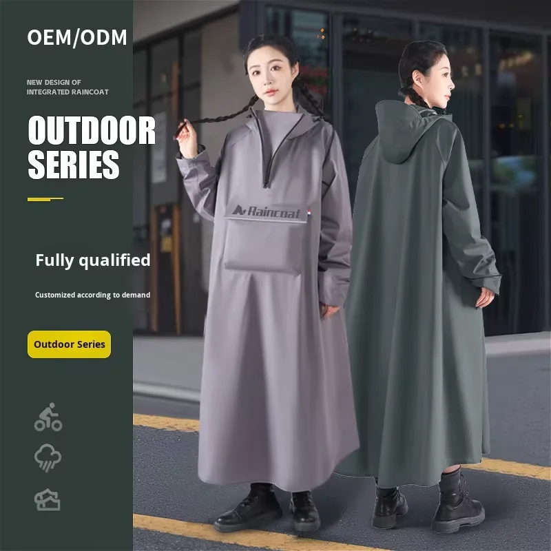 

Водонепроницаемый мотоциклетный удлиненный плащ для взрослых, утолщенное дождевое пончо для электромобилей, длинный плащ для всего тела