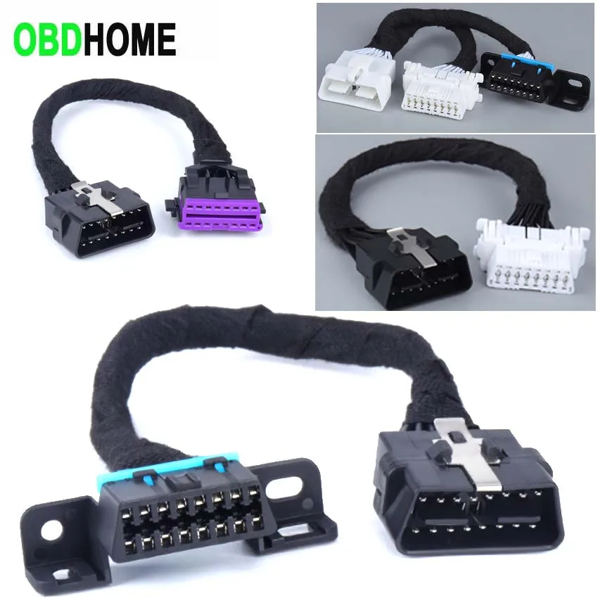 4 Types Car OBD2 16pin Harness for Audi/VW/Toyota/Buick Car Scanner 16 Pin Converted OBD 2 Extender Male To Female Adapter Elbow