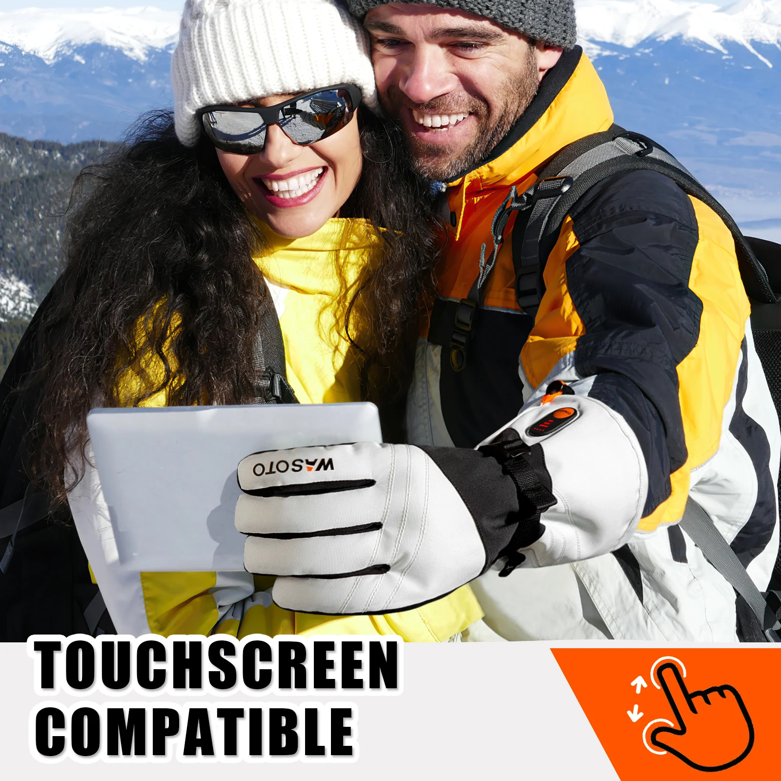 2023 Golden Supplier New Arrival Wholesale Hot Sale WG004 Waterproof Heated Ski Gloves for Men Women Downhill Skiing