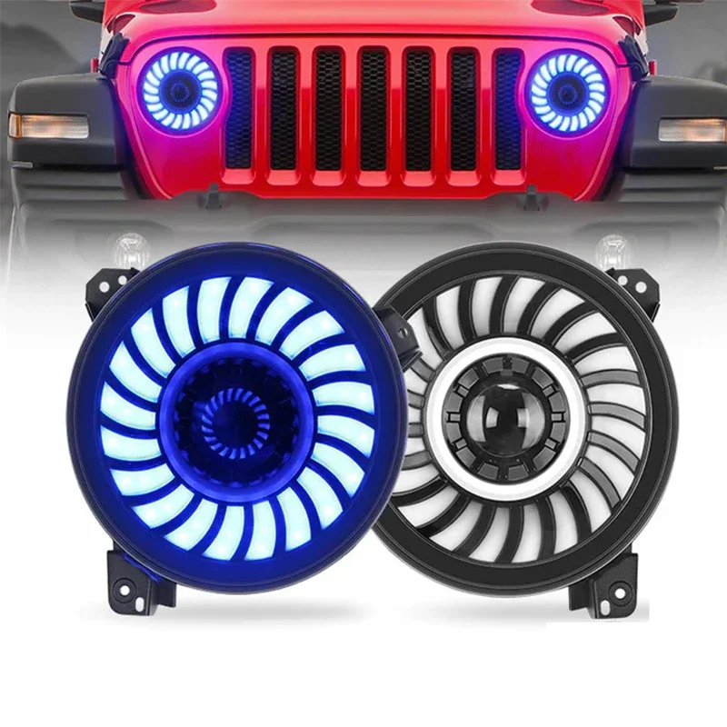 

9 inch round led light 6000~6300K White Spot flood fog/driving headlights for driving fog lamp 4x4 JL JT truck