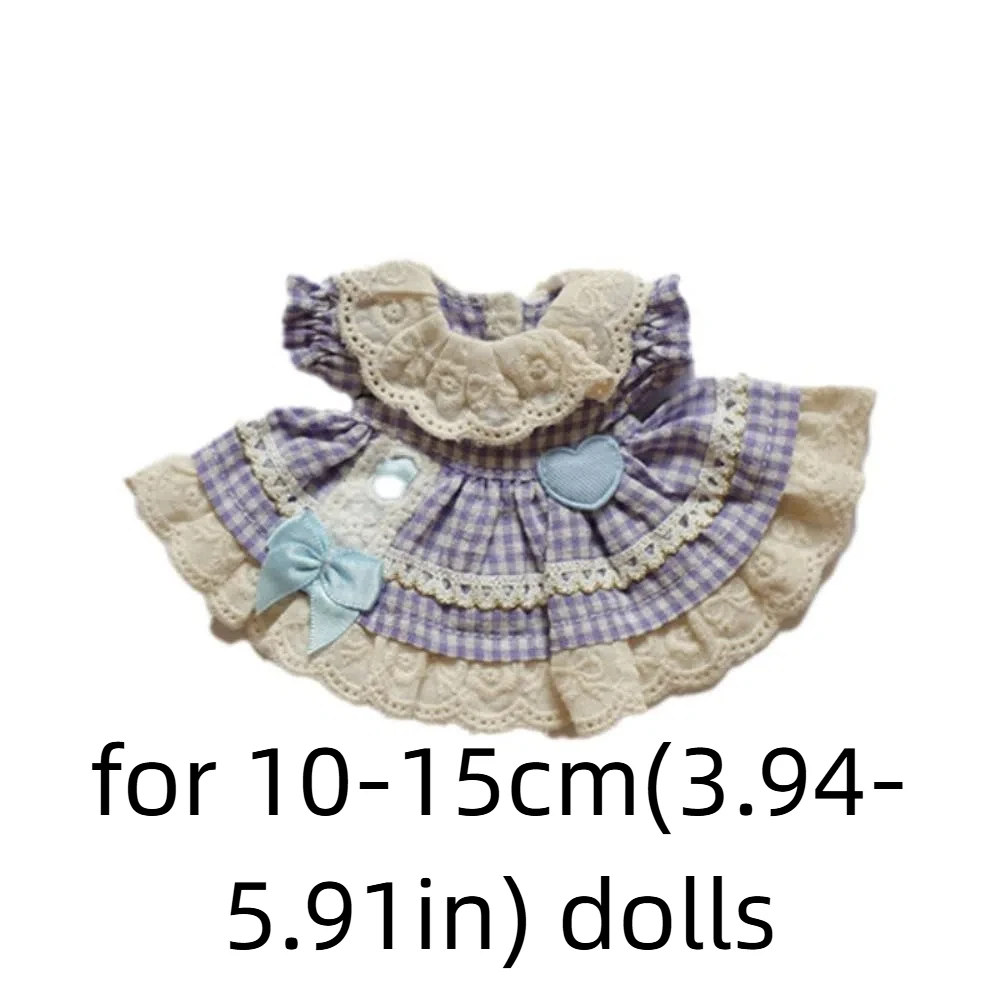 Ours décoration nœud poupée habiller vêtements coton Plaid mignon exquis poupée jupe rose Mini Kawaii Mini poupée jupe enfants cadeaux