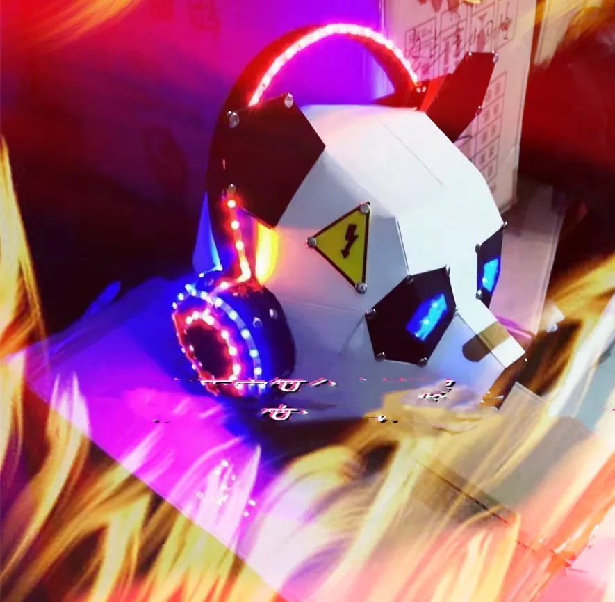 Nightclub bar luminous LED Panda Headgear COS atmosphere interactive headgear