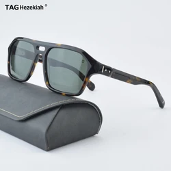 TAG Hezekiah luxury Brand vintage Polarized Sun glasses Men Women T8763 Sunglass Men's Driving Sunglasses Fashion Male Acetate