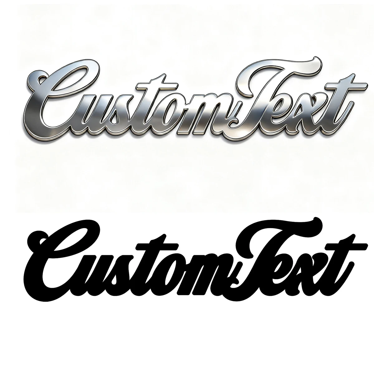 

Stainless Steel Waterproof Custom Text Font 3d Metal Stickers Car Body Decal Creative DIY Decaration Silver Color Accessories