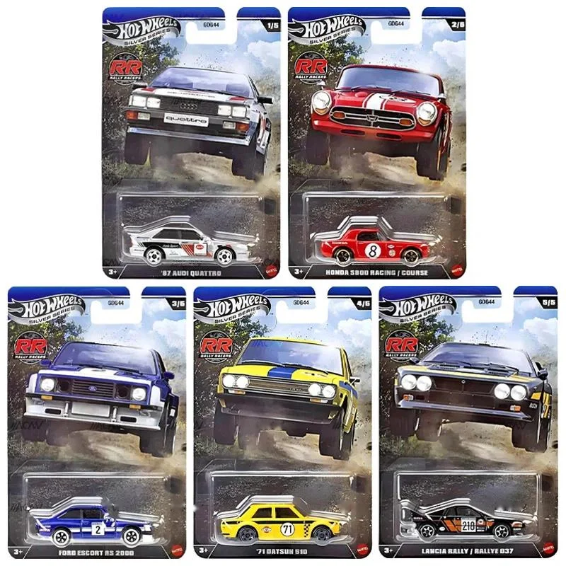 Hot Wheels RALLY RACERS Cars Lancia Rally 037 87 Audi Quattro ’71 Datsun 510 1/64 Metal Die-cast Model Toy Vehicles GDG44