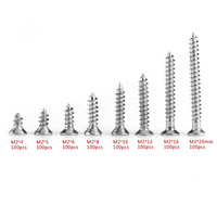 800Pcs M2 Cross Flat Head Screws, 4mm-20mm Plated Carbon Steel Flat Head Screws Self Tapping Screws Wood Screws Assortment Kit