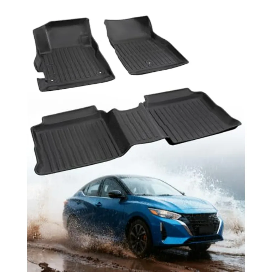 

All Weather Rubber Floor Mats for Nissan Versa 2020-2025 S/SR/SV Automatic Transmission Only Custom Fit Front Rear Row Liners H