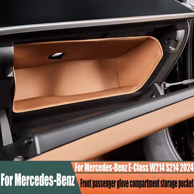 

Передний контейнер для перчаток для пассажиров, карман для хранения, принадлежности для украшения салона автомобиля для Mercedes-Benz E-Class W214 S214 2024
