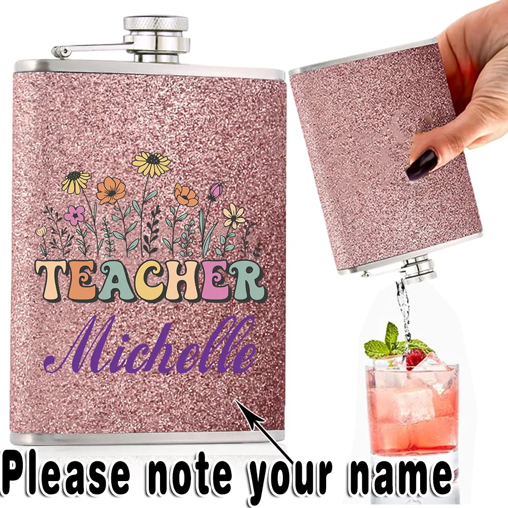 

Customized Name 8oz Hip Flask Metal Wine Pot Stainless Steel Liquor Bottle Portable Whiskey Alcohol Flagon Personalized Gift