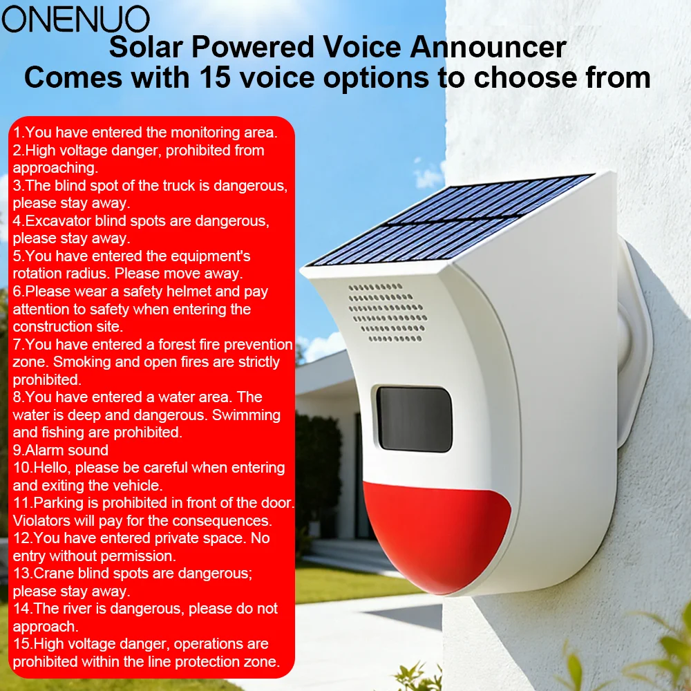 

Solar Infrared Sound and Light Voice Announcer Excavator/Blind Spot/Large Truck/Construction Site Right Reversing Voice Prompt