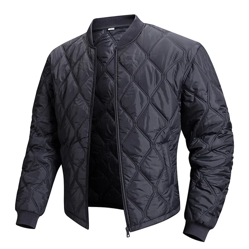 Men Puffer Jacket Warm Winter Quilted Jacket Man Parka Casual Fashion Outwear Cotton Padded Coats Stand Colar Men's Clothing Top