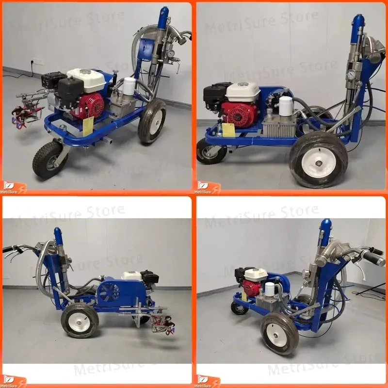 Hand Push Cold Spray Line Marking Hydraulic Plunger Pump Road Street Line Stripping Coating Painting Equipment