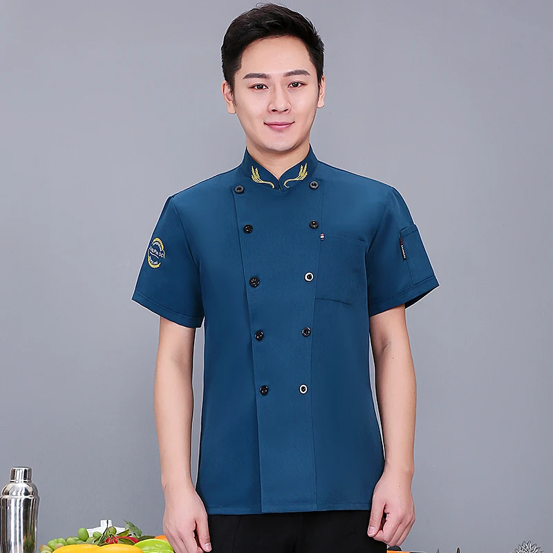 Chef uniforme para homens mulheres com logotipo restaurante personalizado roupas de cozinheiro camisa curto/longo mangas jaqueta obras camisas Top