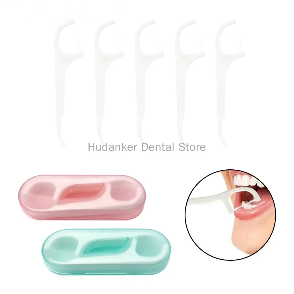 Camping Travel Dental Floss Kit - 50 Box (10pcs/Box) Flosser Picks | Portable Storage Box for Teeth Toothpicks