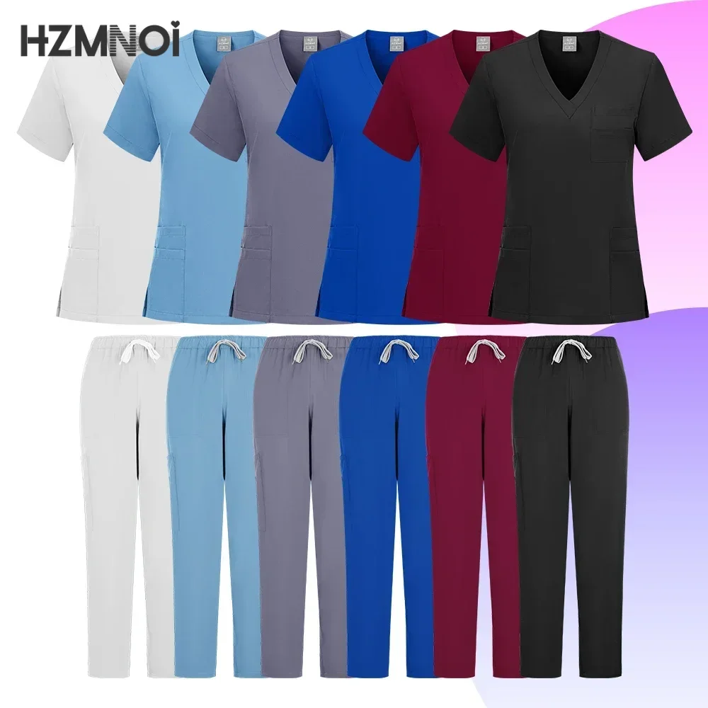 Scrubs Medical Uniforms Woman Multicolour SPA Beauty Uniform Dentist Veterinary Working Clothes Unisex Pharmacy Clinic Scrub Set