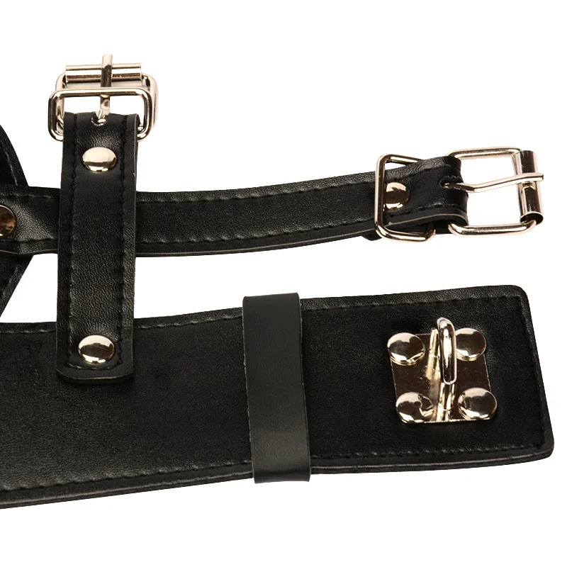 Fetisch Cosplay Sexy Maske PU Leder Bondage Harness Kapuze Offener Mund Mit Reißverschluss für Erwachsene Frauen Männer Party Spiele Exotische Kostüme