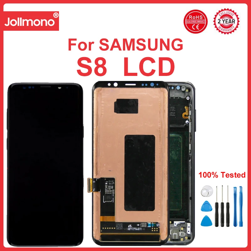 

Screen Replacement for Samsung Galaxy S8 Plus G955 G955F, Lcd Display Digital Touch Screen with Frame for Samsung S8