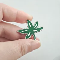Ohio State Buckeyes Enamel Pins OSU Buckeye Leaf Award Brooches College Football Team Fans Lapel Badges Sports Jewelry Gift 3