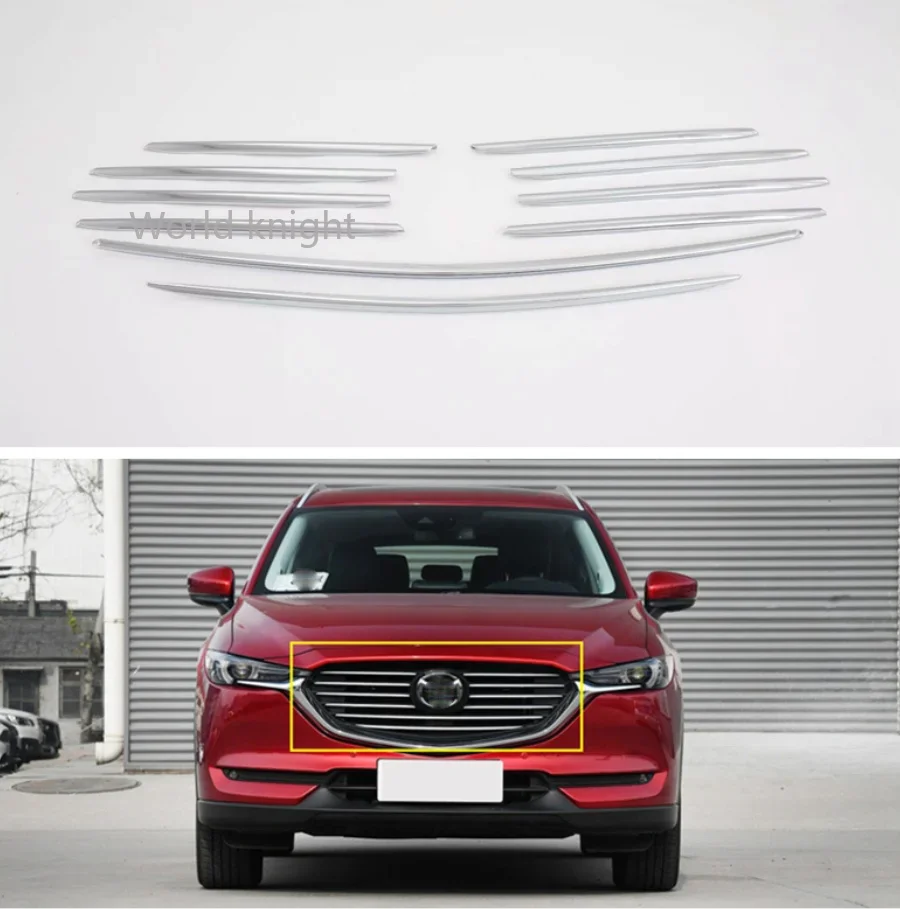 

Car Accessories ABS Chrome Front Grille Cover Center Mesh Trim For Mazda CX-8 CX8 2018 2019 2020 2021