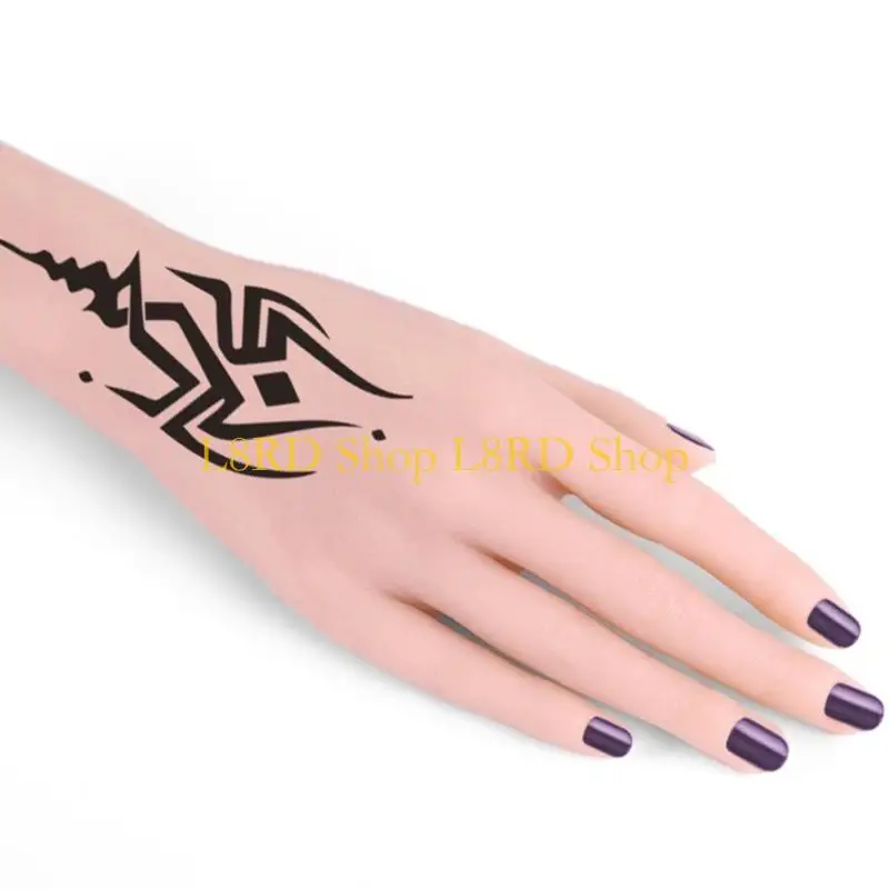 L8RD Woman Tattooed Practice Hand Flexible Silicone Tattooed Skin Practice False Hand Model Tattooed Supplies for Artists