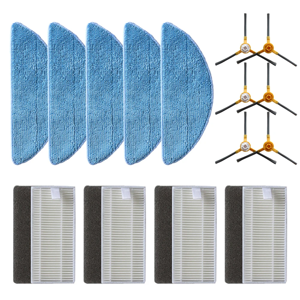 Pièces de rechange pour aspirateur robot TesEisM2, brosse latérale principale, filtre, vadrouille, gril, kit d'accessoires de balayeuse, pièces d'outils