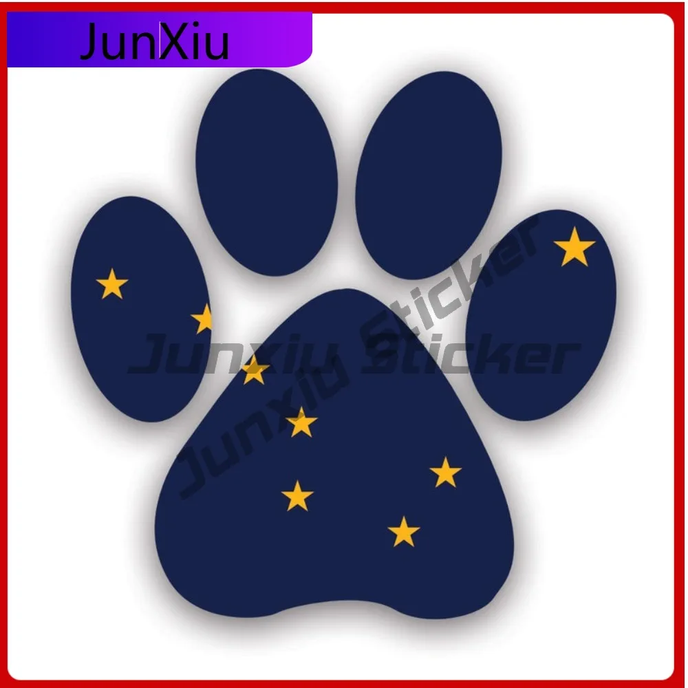 

Alaska State Paw Sun Resistant Weather Resistant Sport For Car Window Laptop Car Body No Residue Easy To Remove Decal Racing