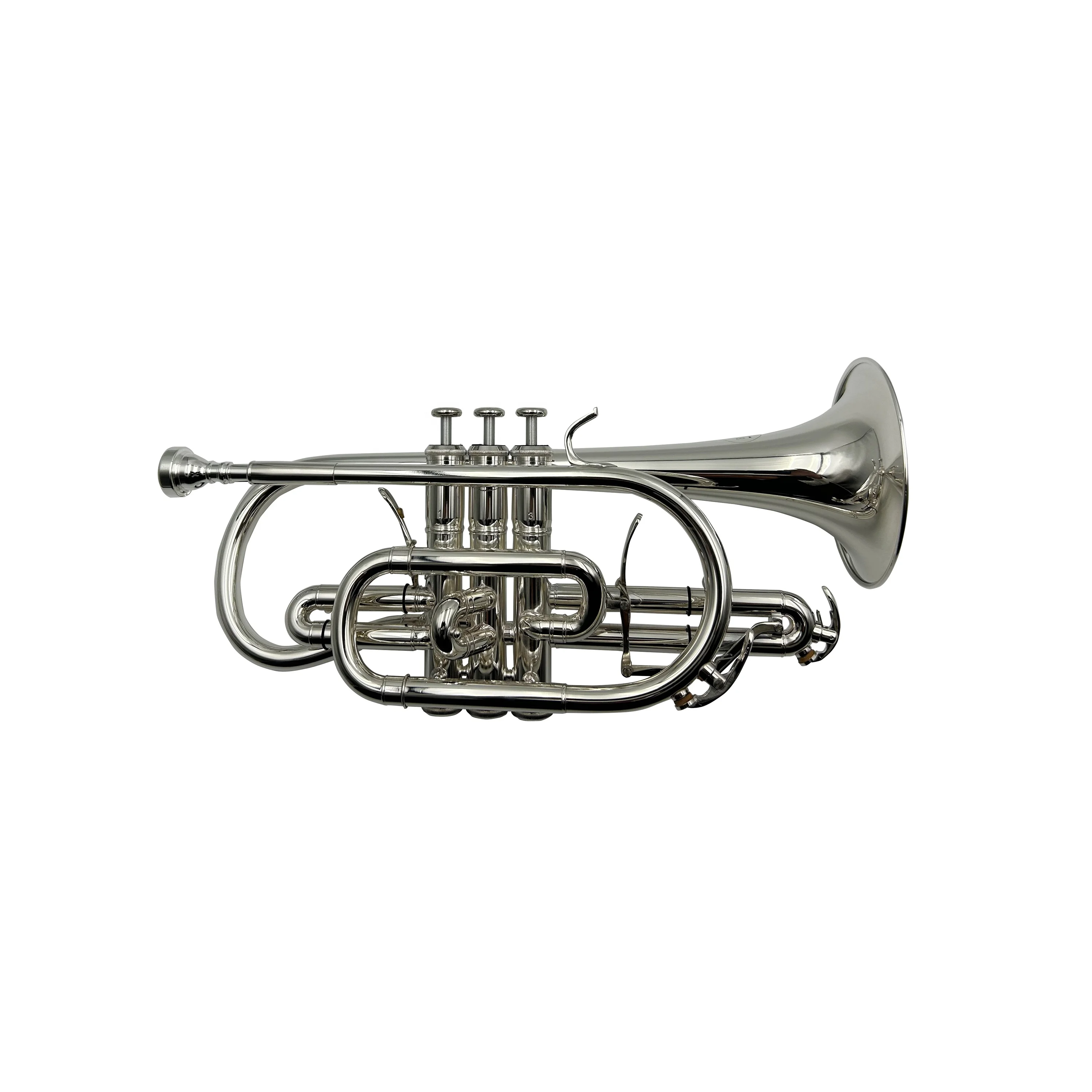 High Quality JYCT408S BB Key Cornet Trumpet Brass Body with Silver Plated Trigger and Keys