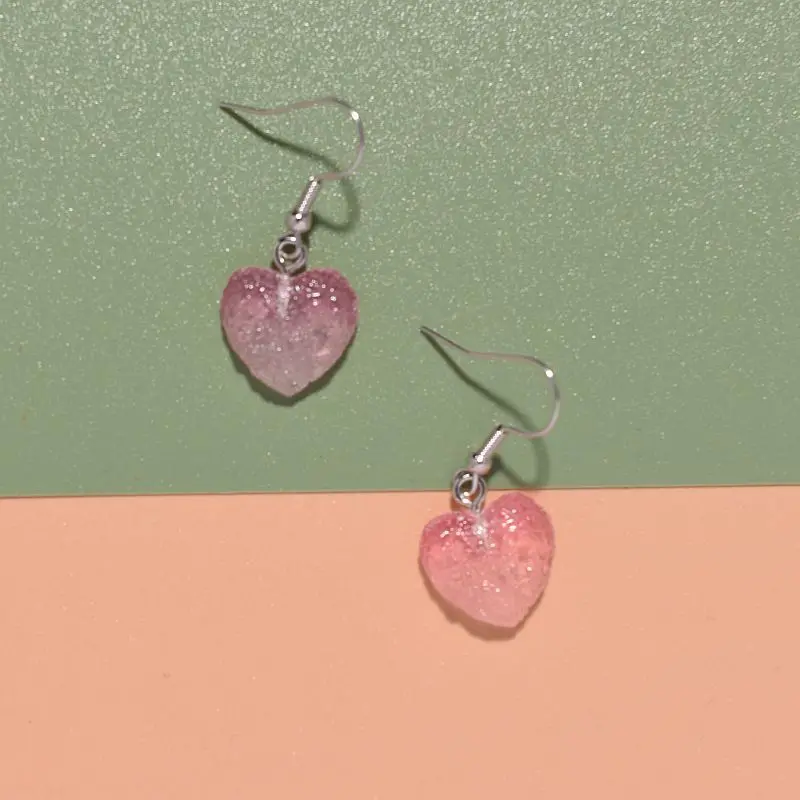 Fun Love Transparent Jelly Girl Gradient Color Candy Earrings