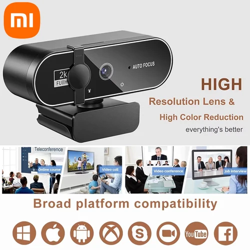 Xiaomi Mini cámara 4K Webcam con micrófono 1080P enfoque automático PC portátil cámara de grabación de vídeo interfaz USB 2K Full HD Webcam