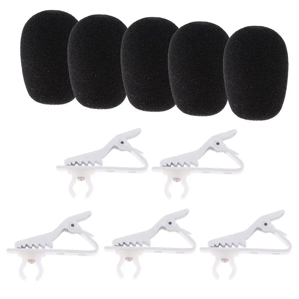 5 Pack 6mm Lapel Tie Clip with 5 Pack Windshield Windscreen Sponge