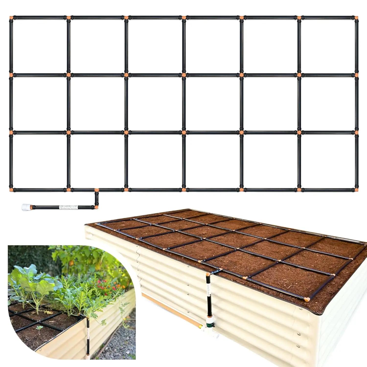 Garden Grid Watering System, 3x6 | Raised Garden Bed Drip Irrigation System - But Better | Pre-Assembled, Waters Every Plant Eve