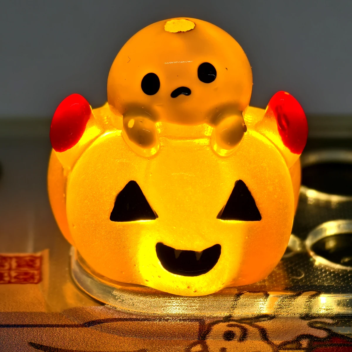 2 pezzi trasparente fantasma Halloween divertente zucca con perline perforate accessori fatti a mano per ciondoli portachiavi gioielli fai da te