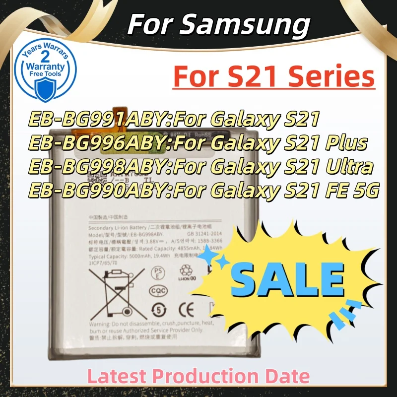 

New Replacement Battery EB-BG990ABY EB-BG998ABY EB-BG996ABY EB-BG991ABY For Samsung Galaxy S21 S21 Ultra S21Plus S21 FE 5G