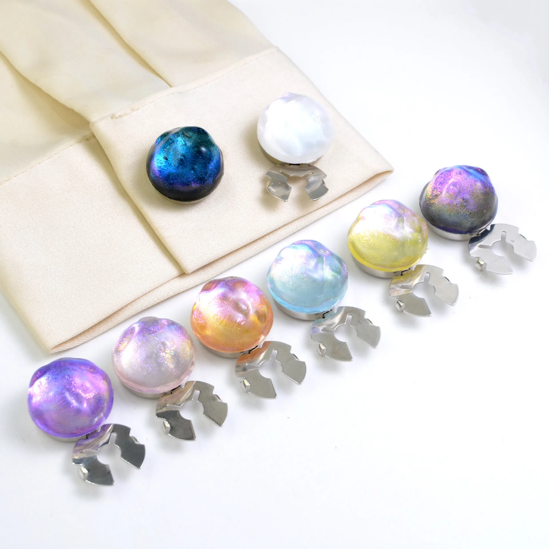 Fashion Men & Women Gentle Style Button Cover Accessories Crystal Rhinestone Decorated Shank Style Cufflinks for Shirts
