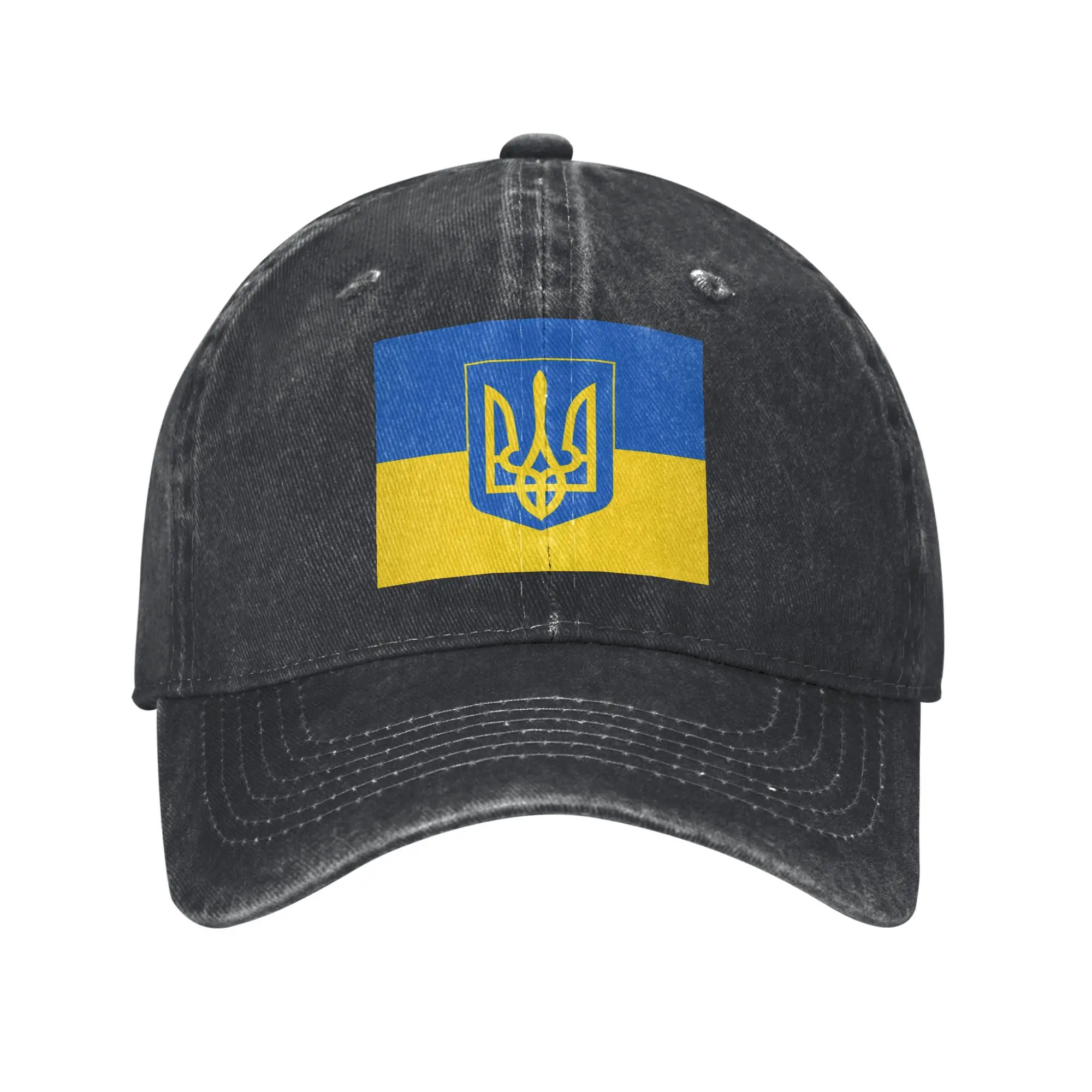 Ukraine Flag with Coat of Arms Men Women Baseball Cap  Distressed Denim Caps Hat Vintage Outdoor Summer Gift Sun Cap